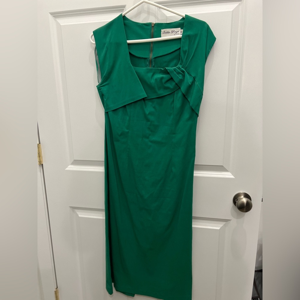 Green Bettie Page cocktail wiggle dress XL